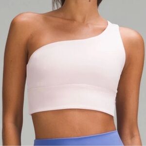 Lululemon Align Asymmetrical Bra in flush pink. See measurements for size